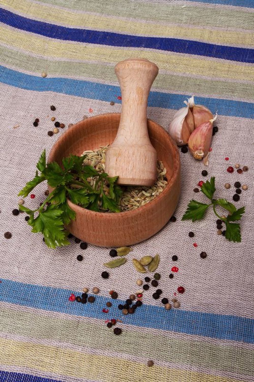 Wooden mortar for spices photo 6