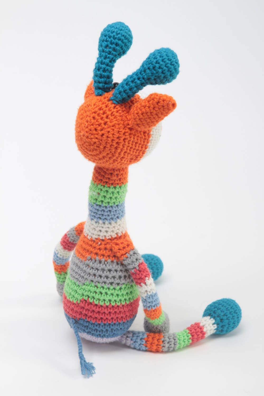 Décoration peluche fait main Jouet enfant Cadeau original tricoté girafe mignon photo 4
