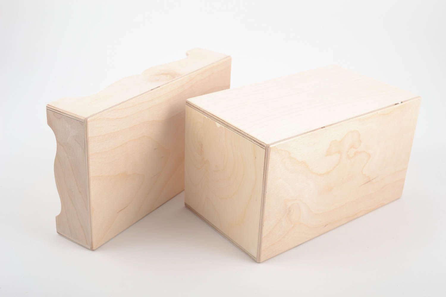 Beautiful figured handmade plywood blank box with lid for creative work DIY photo 5