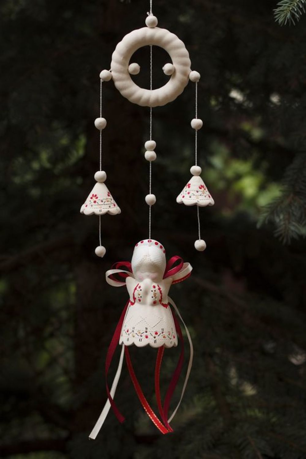 Ceramic bells with angel photo 1