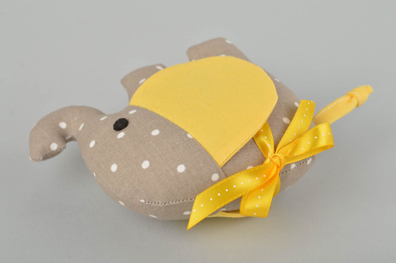 Handmade designer toy stylish decorative elephant unusual grey textile toy photo 3
