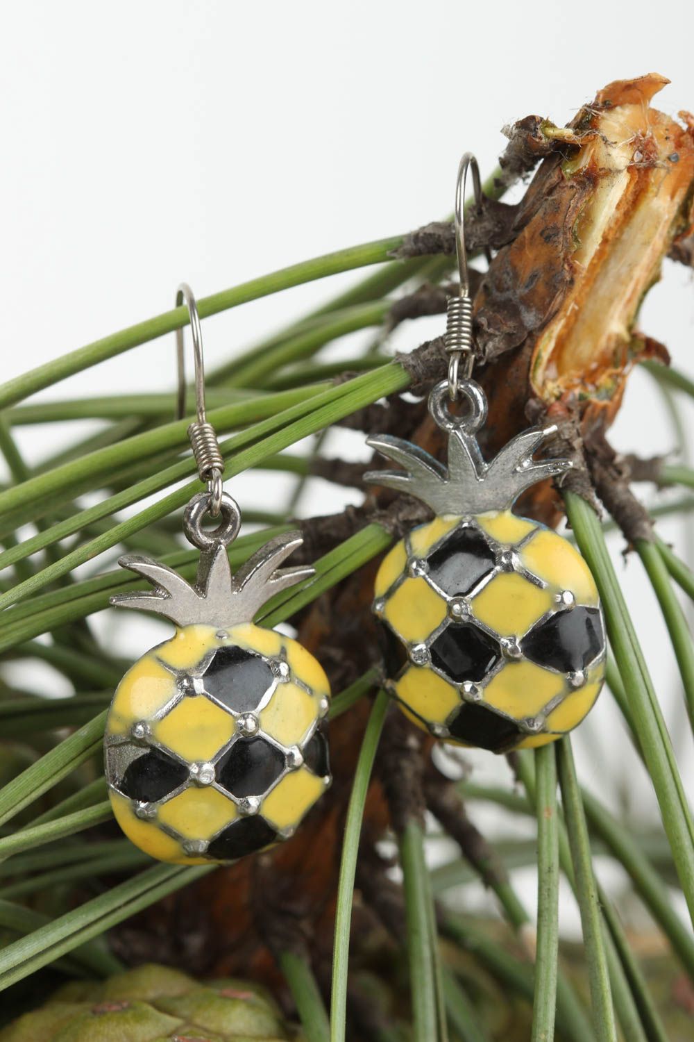 Handmade schöne Metall Ohrringe Accessoire für Frauen Designer Schmuck Ananas foto 1