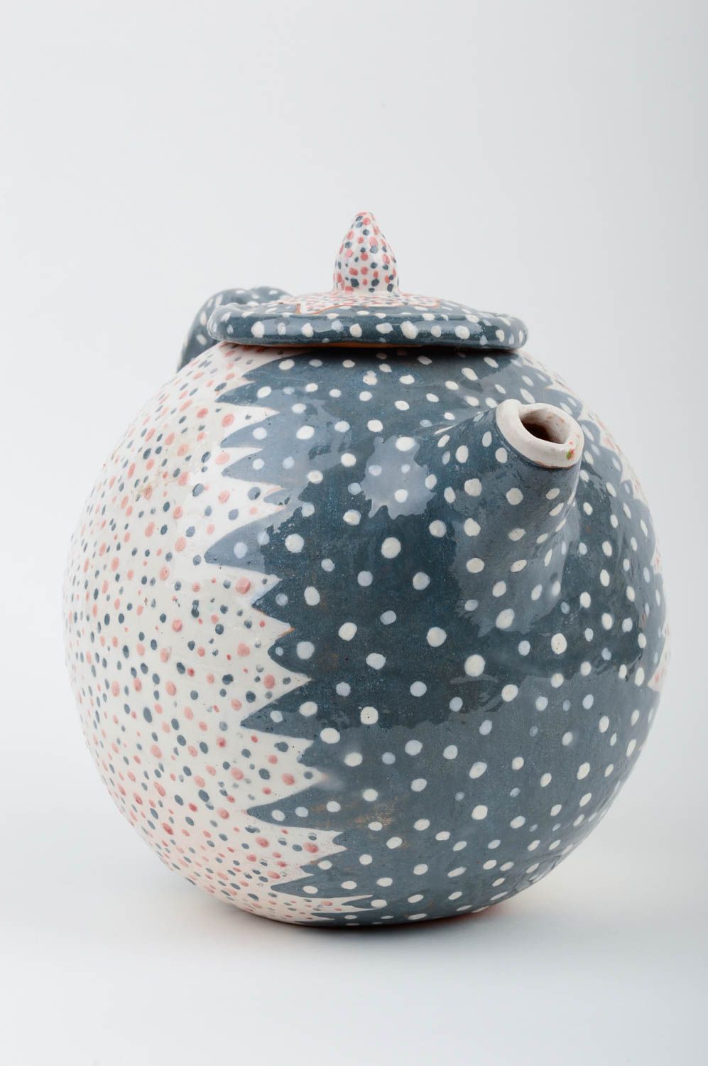 Handmade ceramic ware stylish clay teapot unusual kitchenware art pottery photo 3