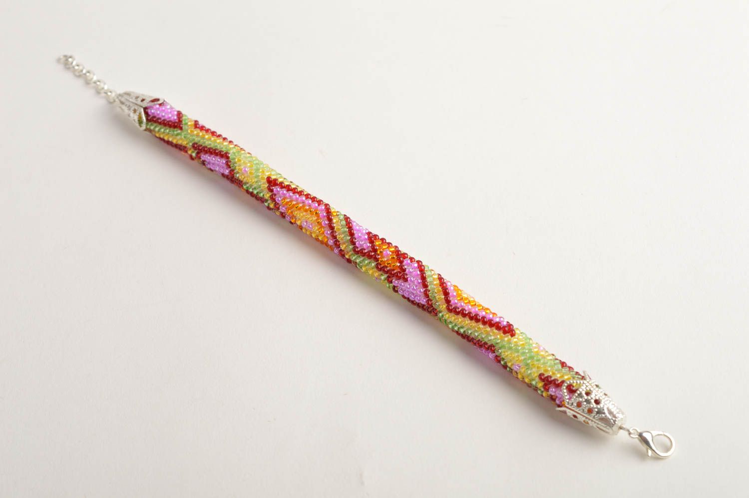 Bracelet fantaisie Bijou fait main multicolore perles de rocaille Cadeau femme photo 2