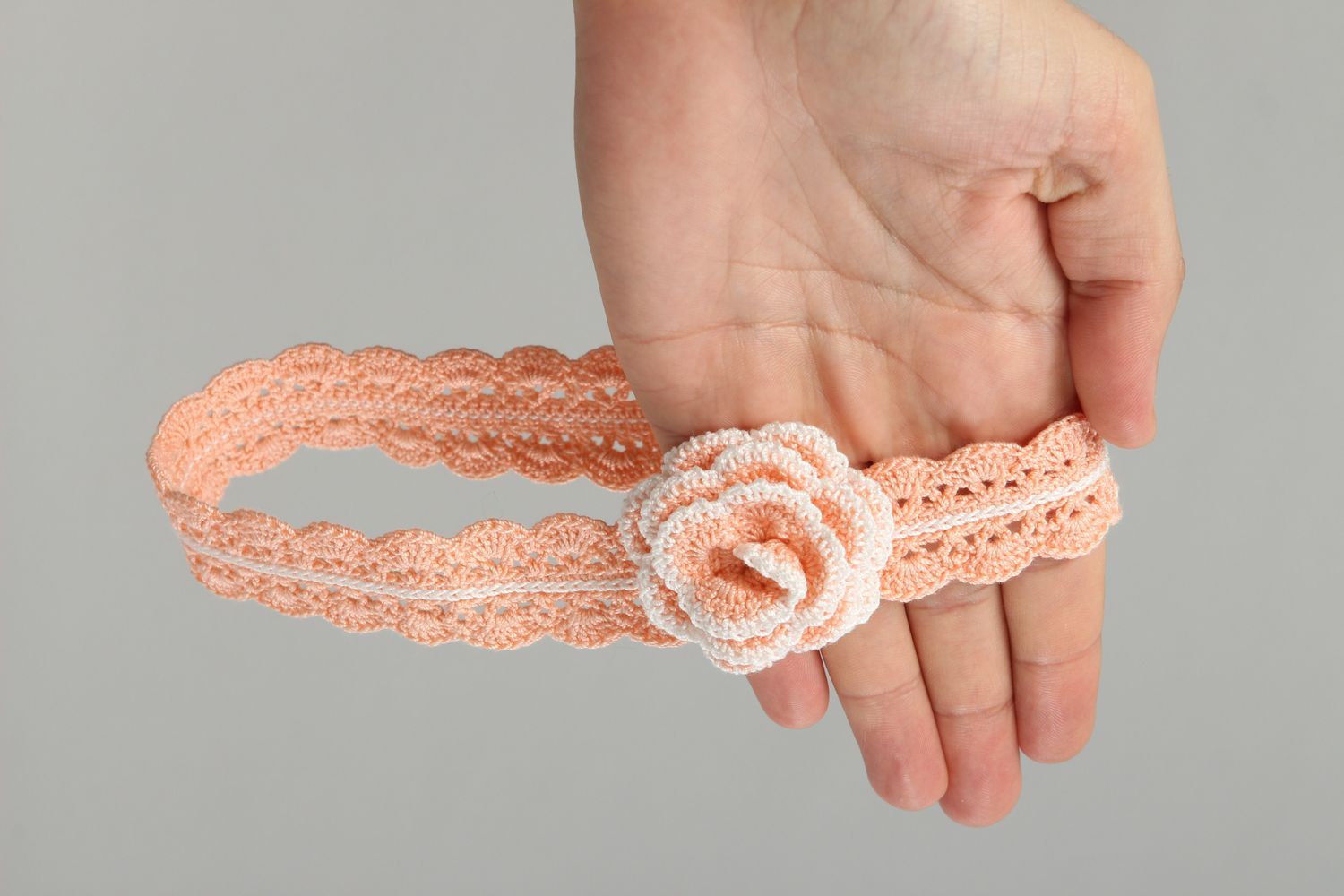 Haarband mit Blumen handgemachter Schmuck Accessoires für Kinder rosa schön foto 5