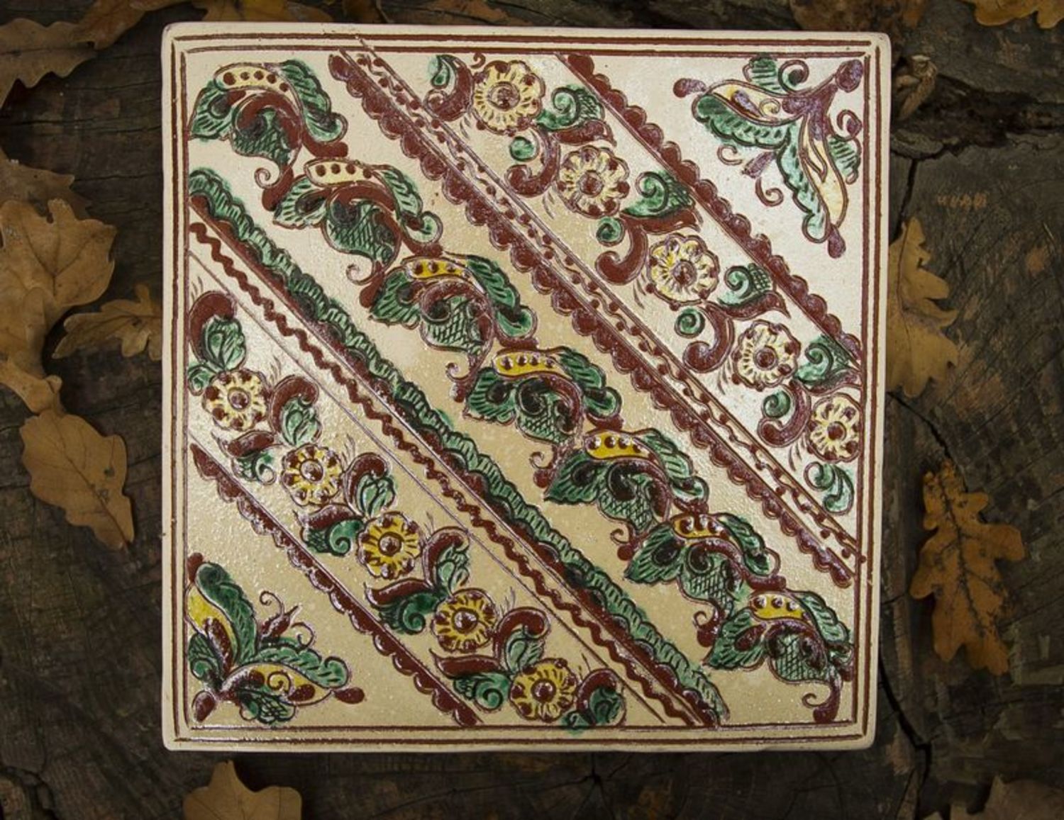 Arazzo in ceramica Piastrella decorativa fatta a mano Arazzo da parete
 foto 1