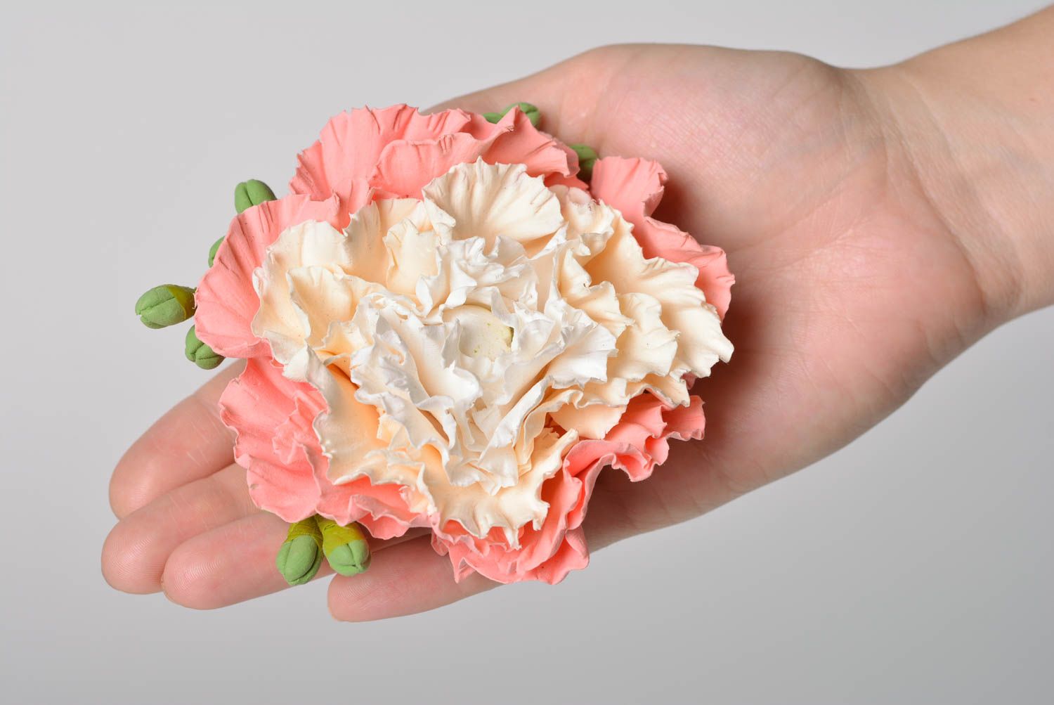 Broche de arcilla polimérica hecho a mano delicado bonito Flor foto 4