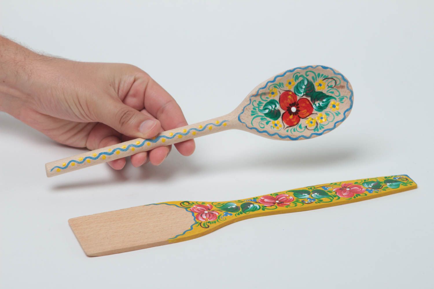 Decorative handmade kitchen utensils 2 pieces spatula and spoon kitchen cutlery photo 5