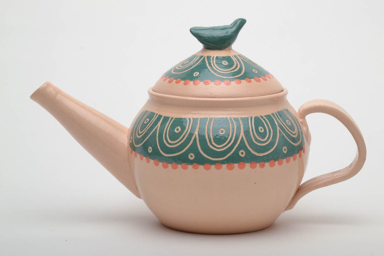 Keramik Teekanne mit Ornament foto 2
