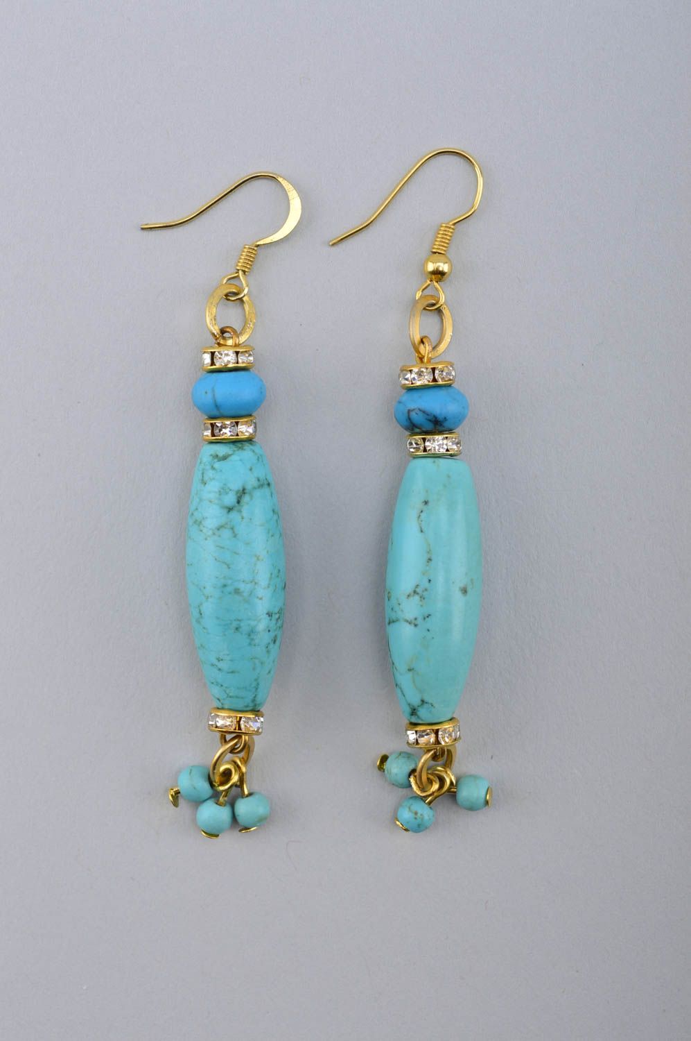 Unusual handmade gemstone earrings beaded earrings design cool jewelry photo 2