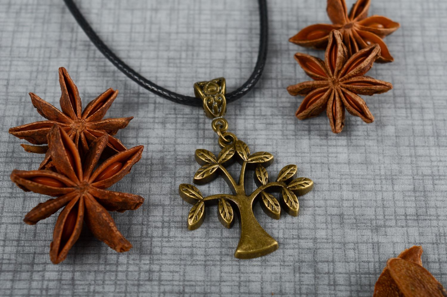 Metal tree pendant handmade pendant design accessories women jewelry girl gift photo 1