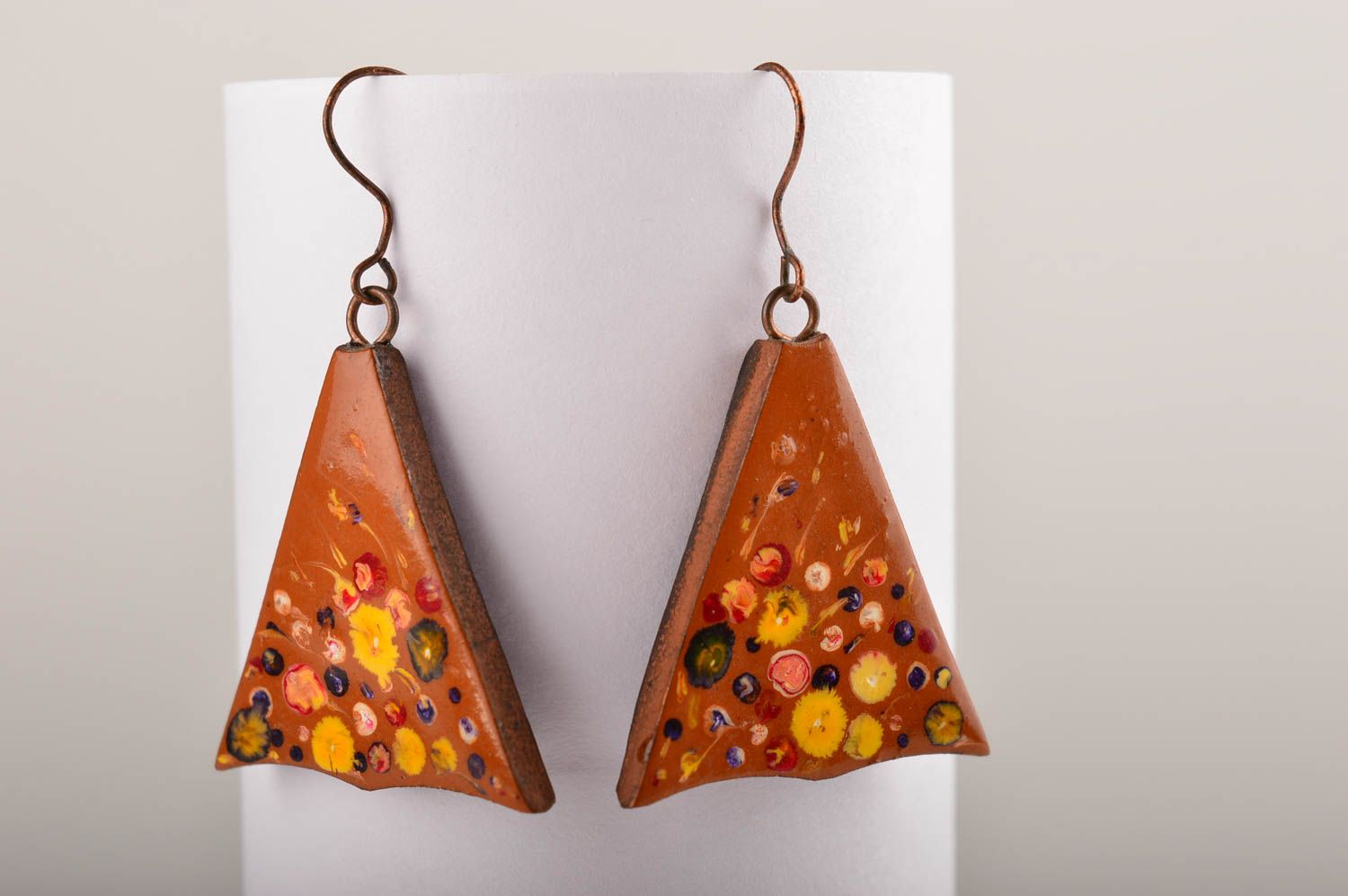 Handmade beautiful earrings stylish earrings with charms polymer clay jewelry photo 1