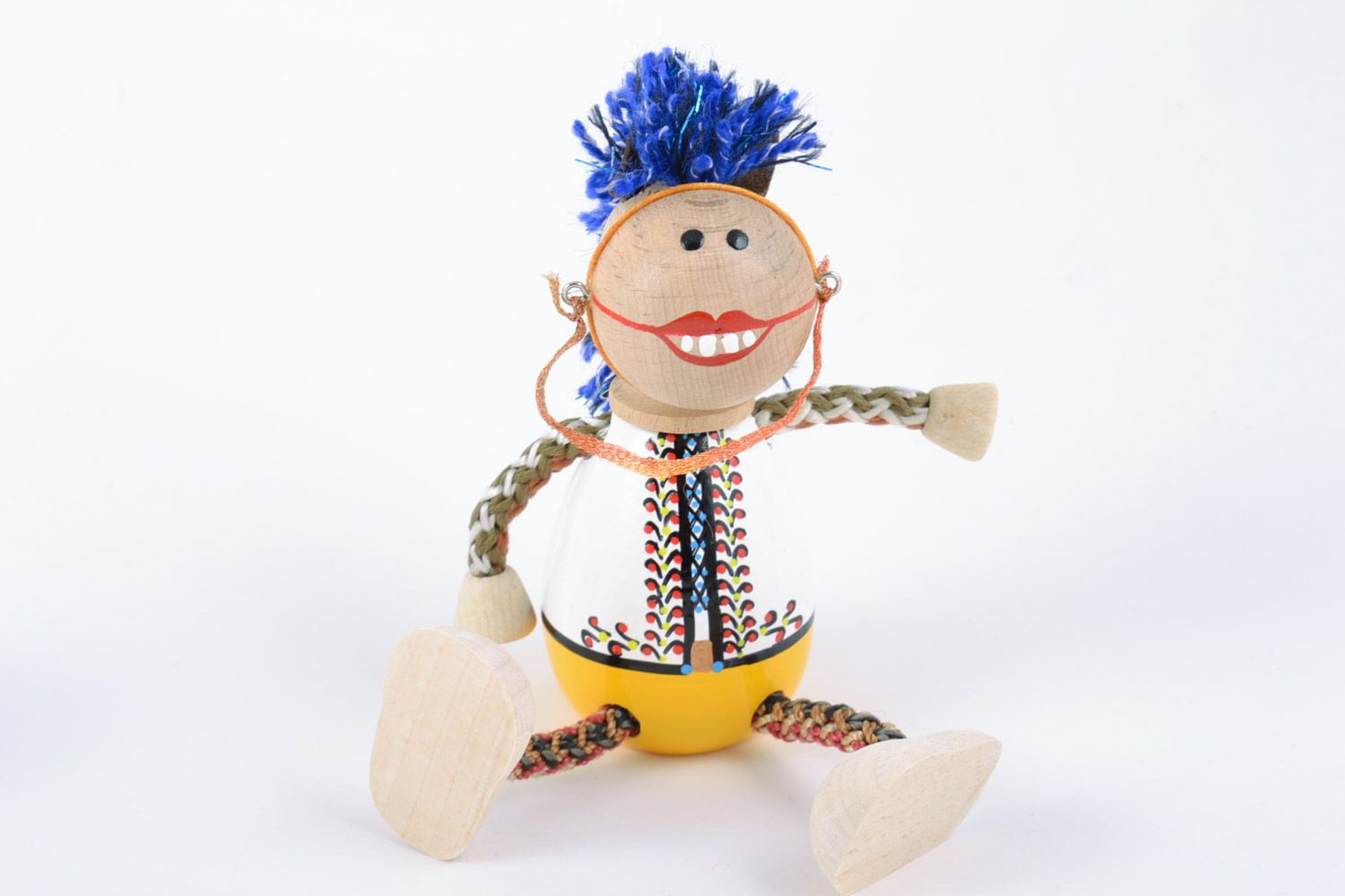 Jouet en bois original fait main peint figurine décorative pour enfant Cheval photo 4