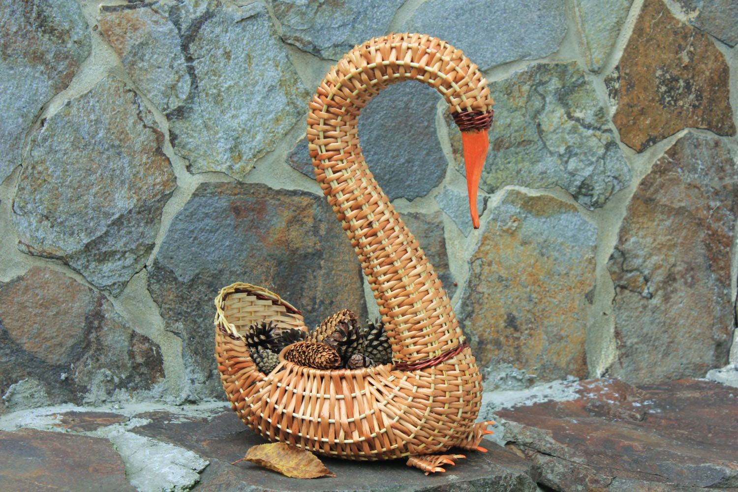 Handmade decorative basket Swan photo 1