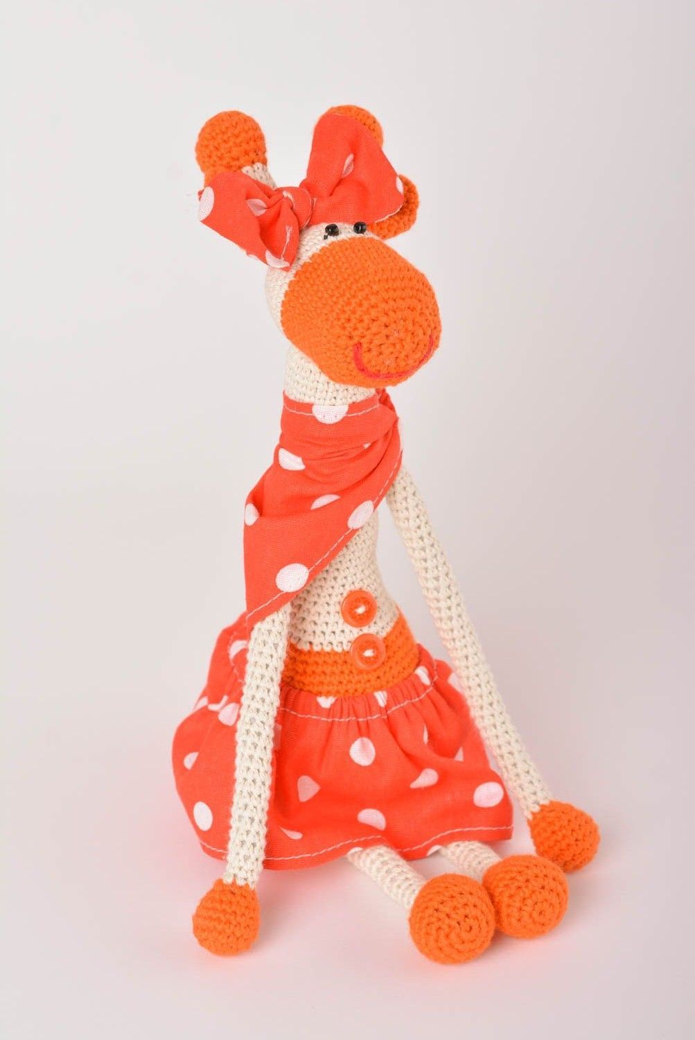 Игрушка крючком ручной работы мягкая игрушка в виде жирафа детская игрушка фото 1