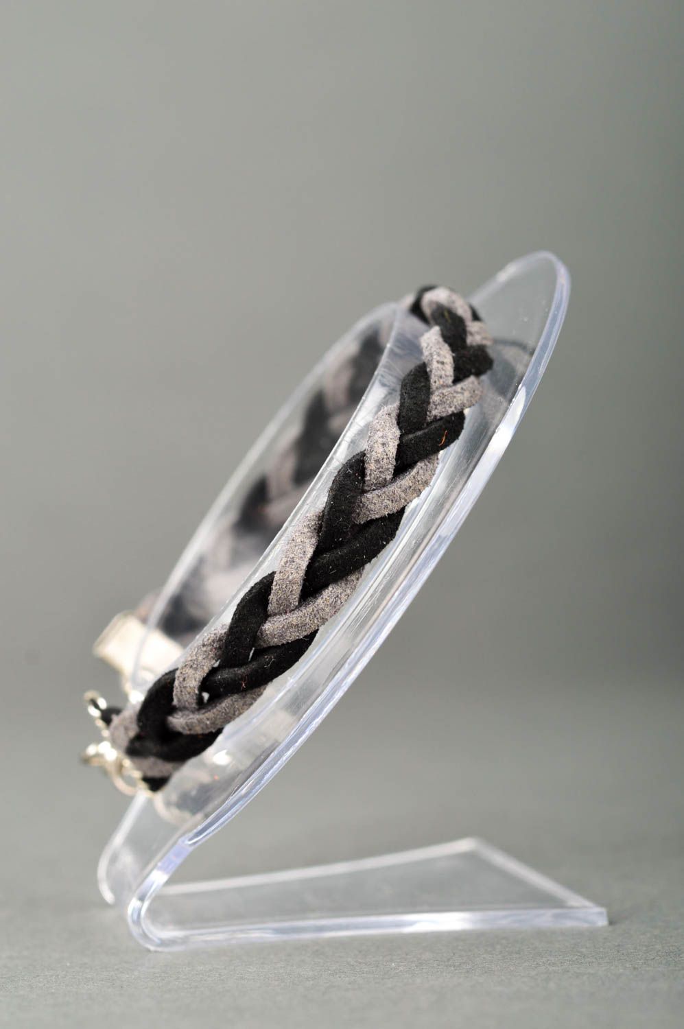 Wildleder Armband handmade Schmuck für Frauen Armband Frauen schwarz grau foto 2
