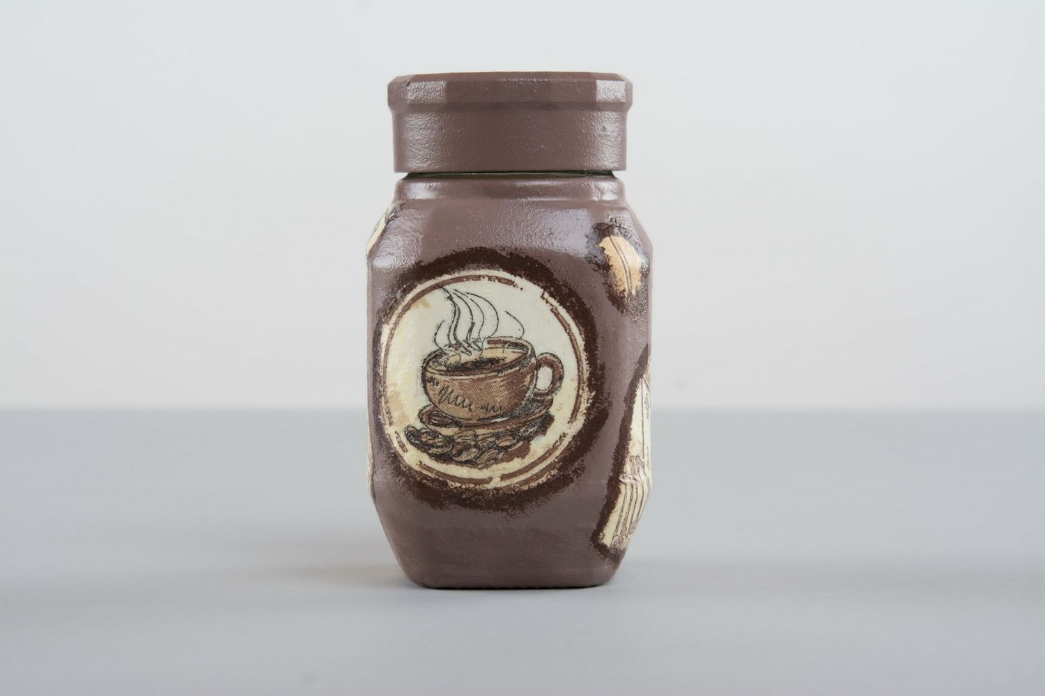 5 oz decorative glass coffee jar with lid 0,4 lb photo 2