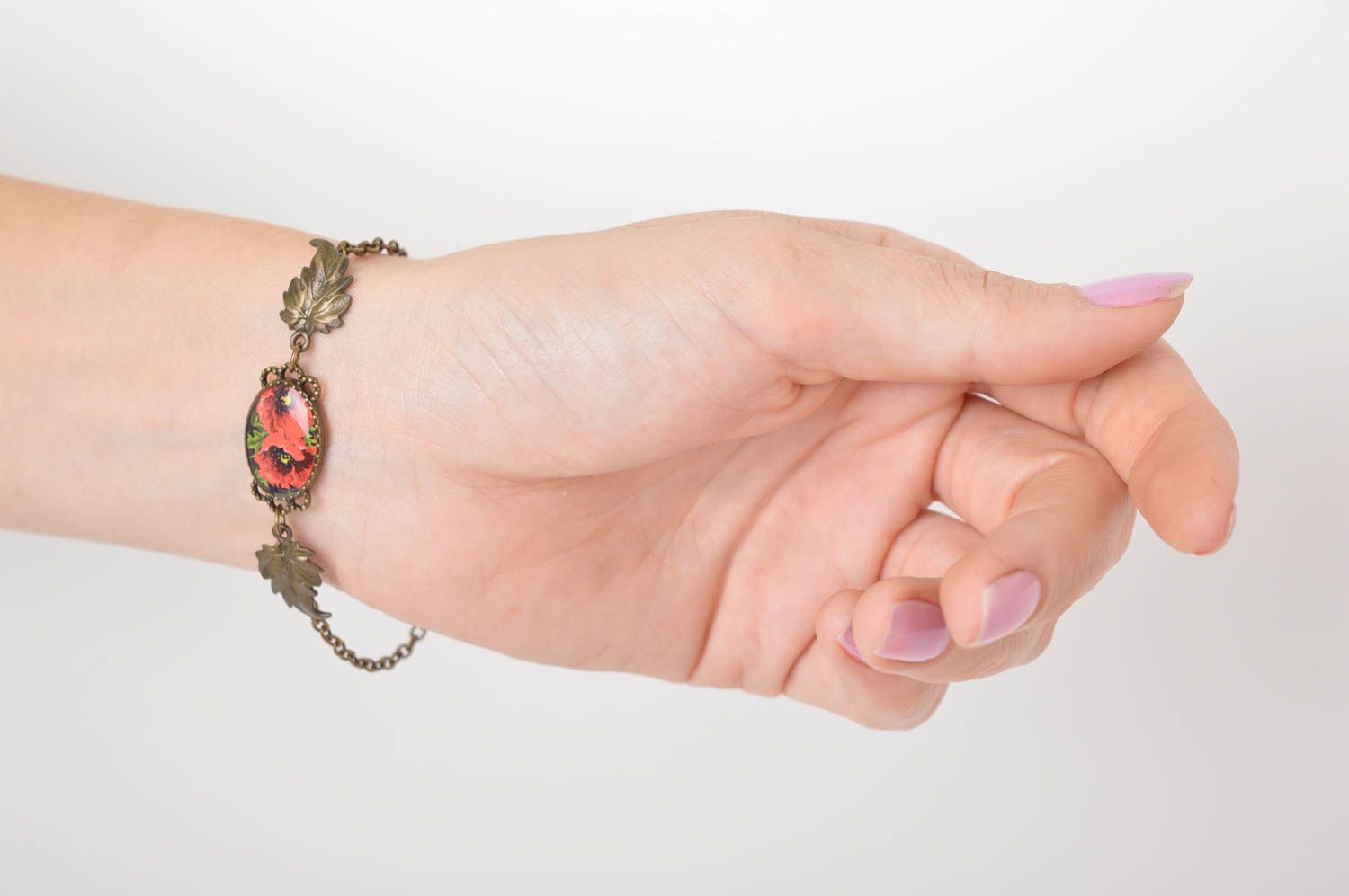 Украшение ручной работы женский браслет красивый элитная бижутерия Маки фото 5