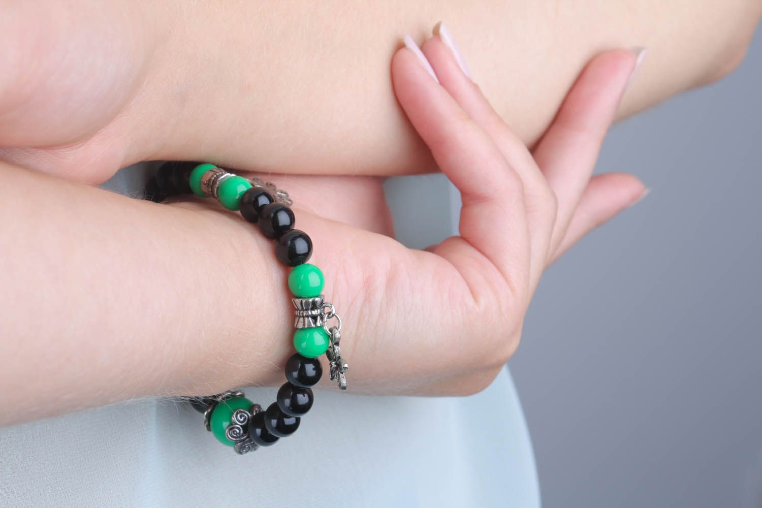 Bracelete de pedras naturais feito à mão pulseira feminina com contas acessórios artesanais foto 5