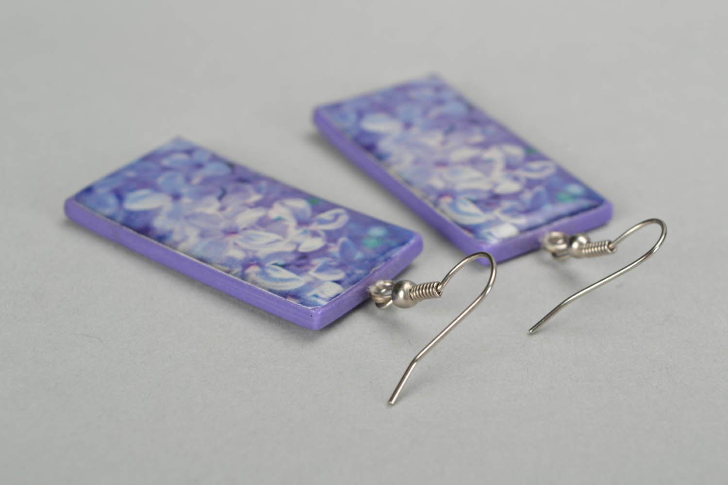Earrings made of polymer clay and glaze photo 4