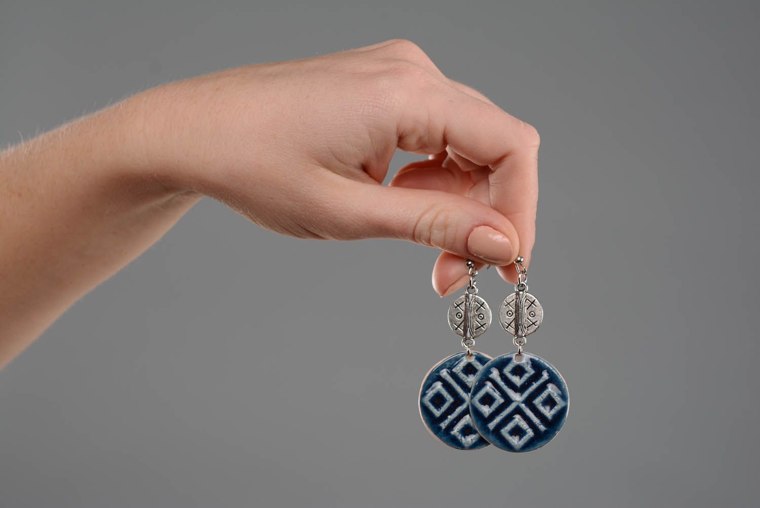 Brincos eslavos talismãs de cerâmica acessórios de mulher artesanais  Makosh foto 2