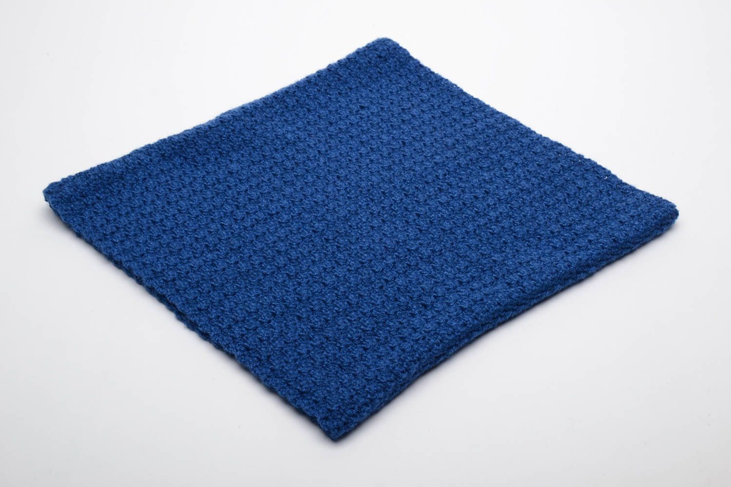 Теплый шарф хомут синего цвета фото 2