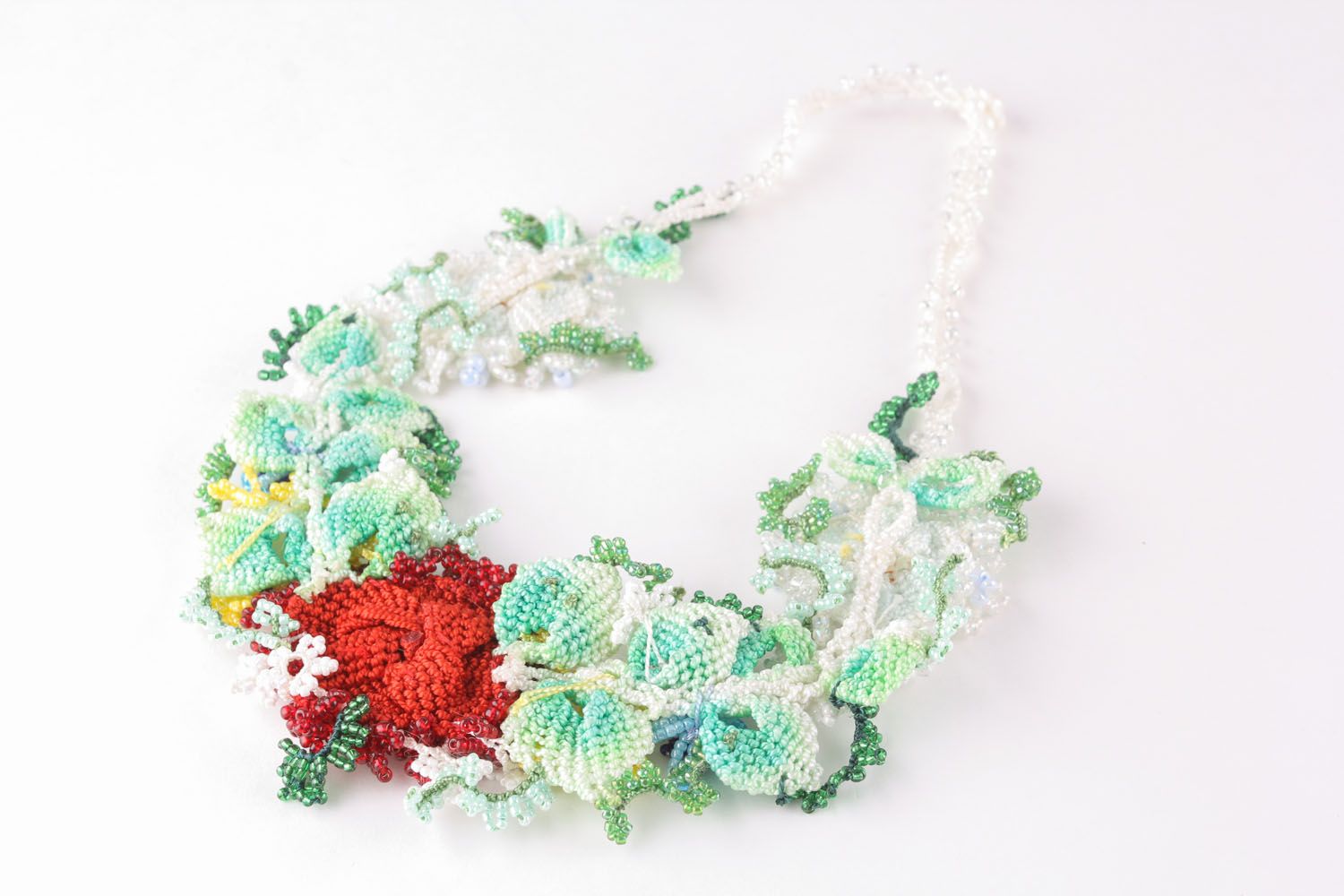 Necklace made using macrame ankars techniques Flowers photo 3