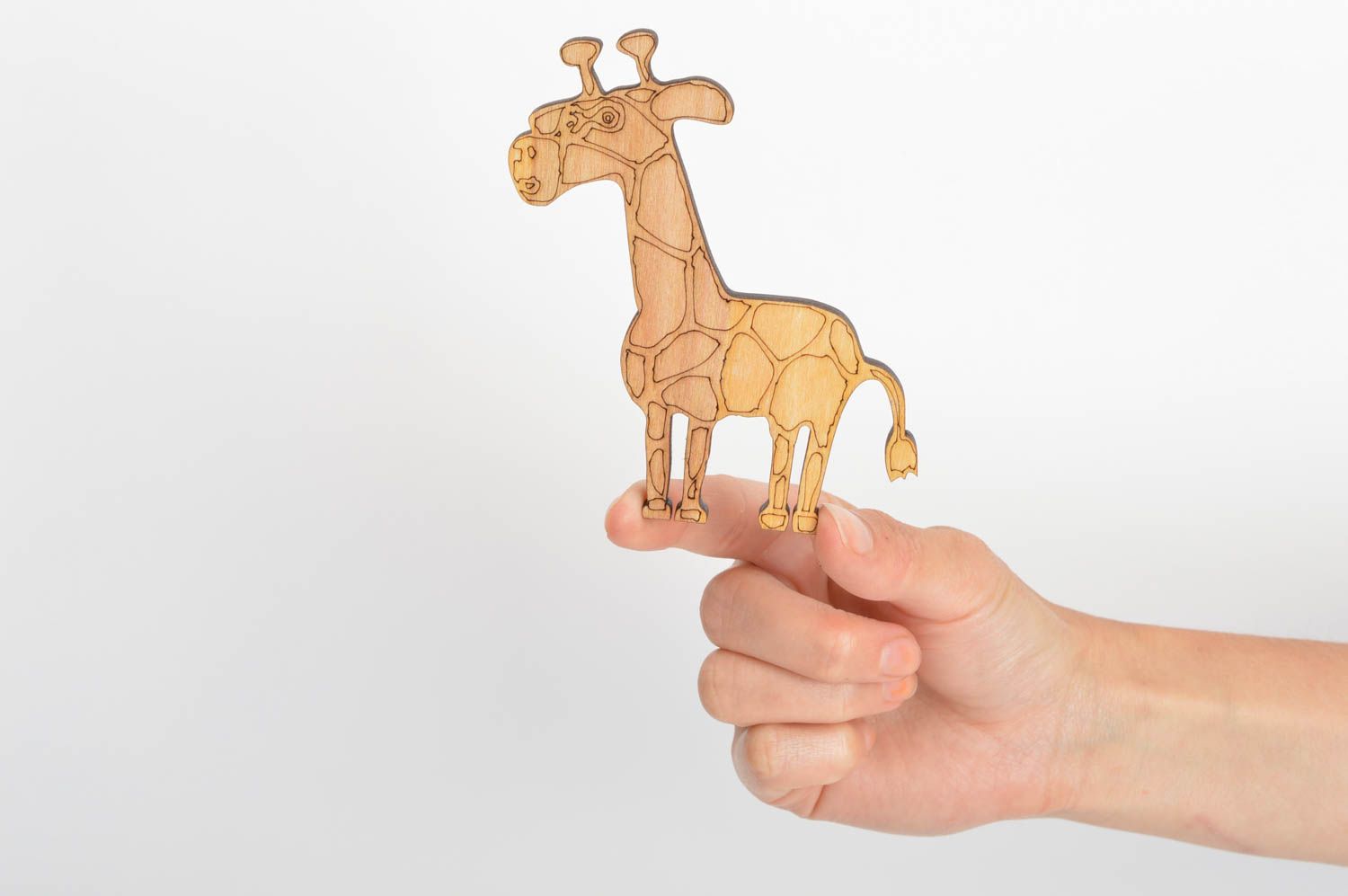 Pieza en blanco para creatividad de contrachapado artesanal bonita jirafa foto 5