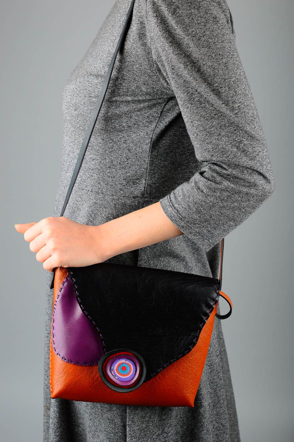 Damentasche Leder handgefertigt Umhängetasche Damen Designer Accessoire foto 2