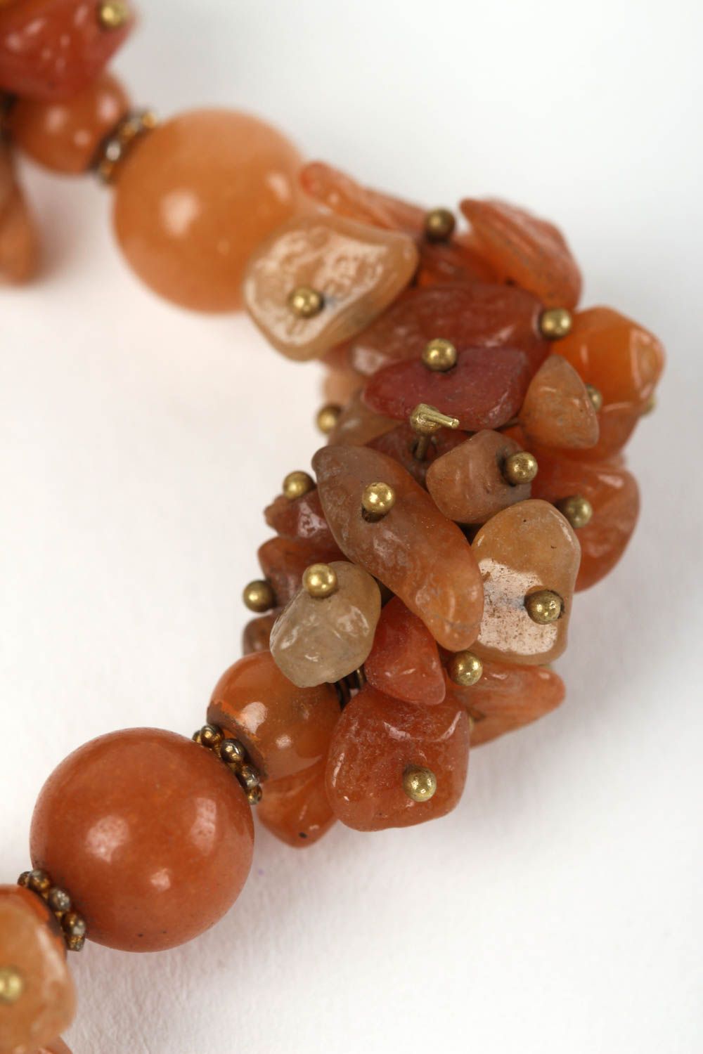 Bracelet en pierres Bijou fait main marron cornaline Accessoire femme design photo 3