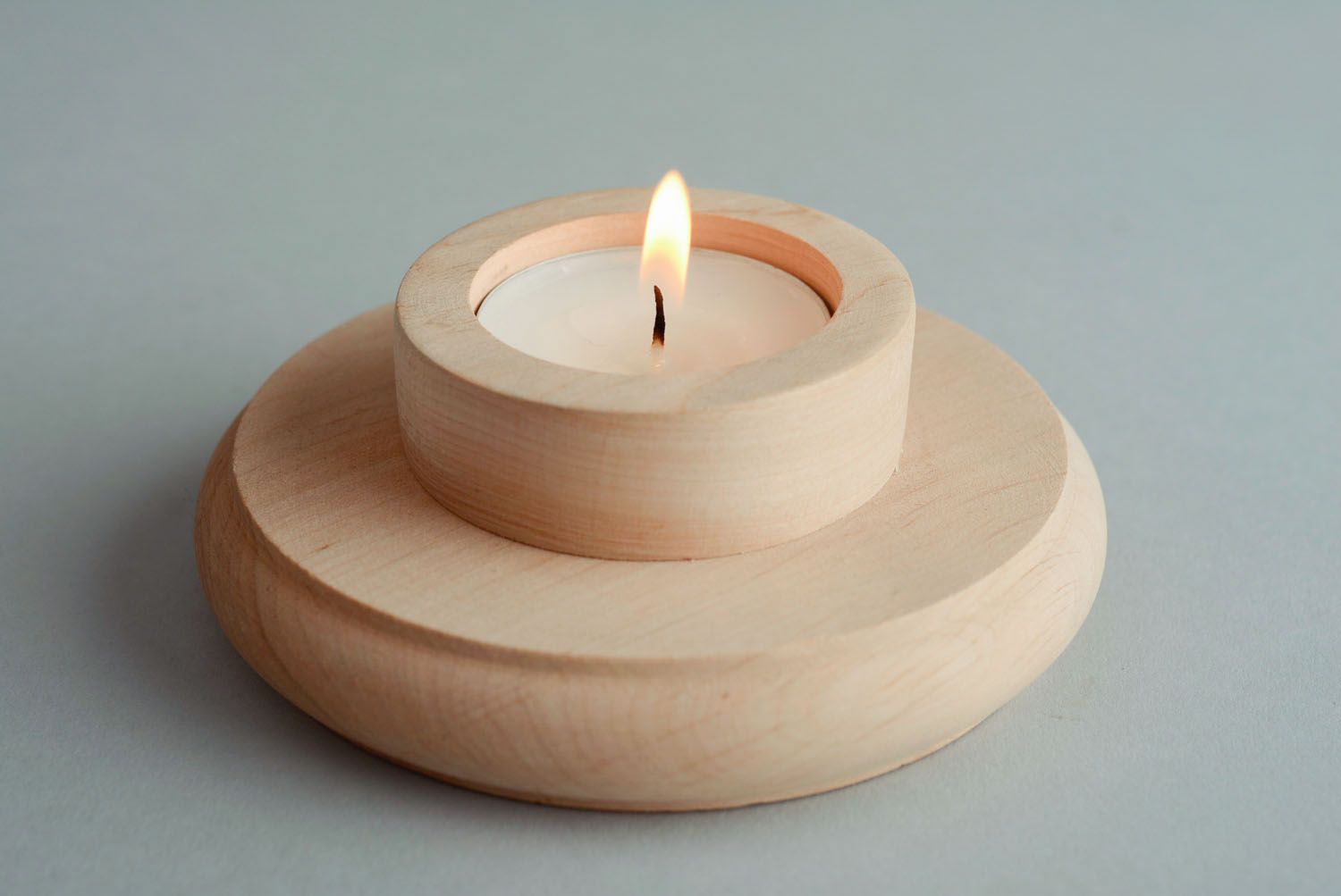 Wooden blank candle holder photo 1
