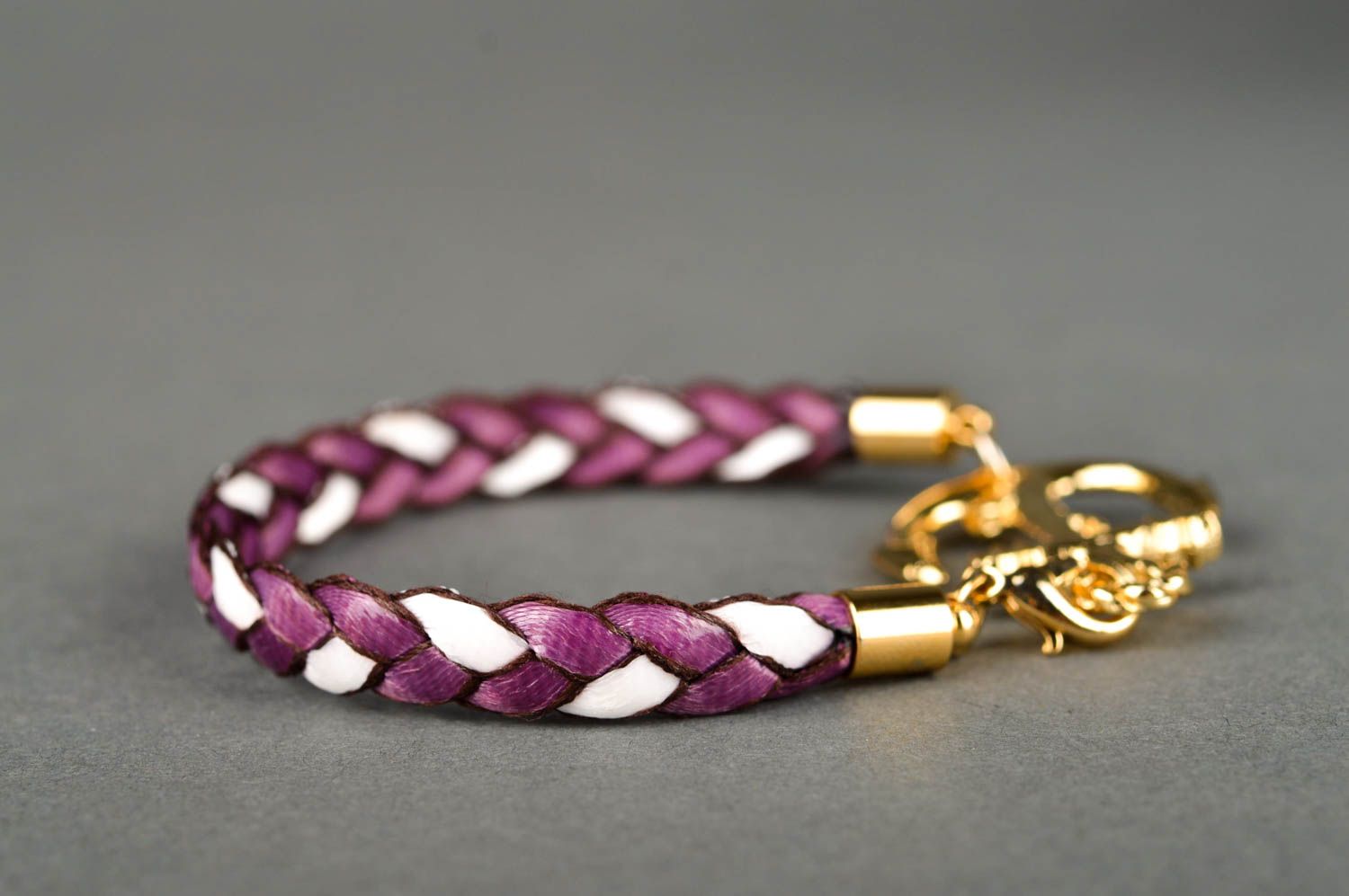 Браслет ручной работы женский браслет атласный двухцветный браслет из лент фото 3