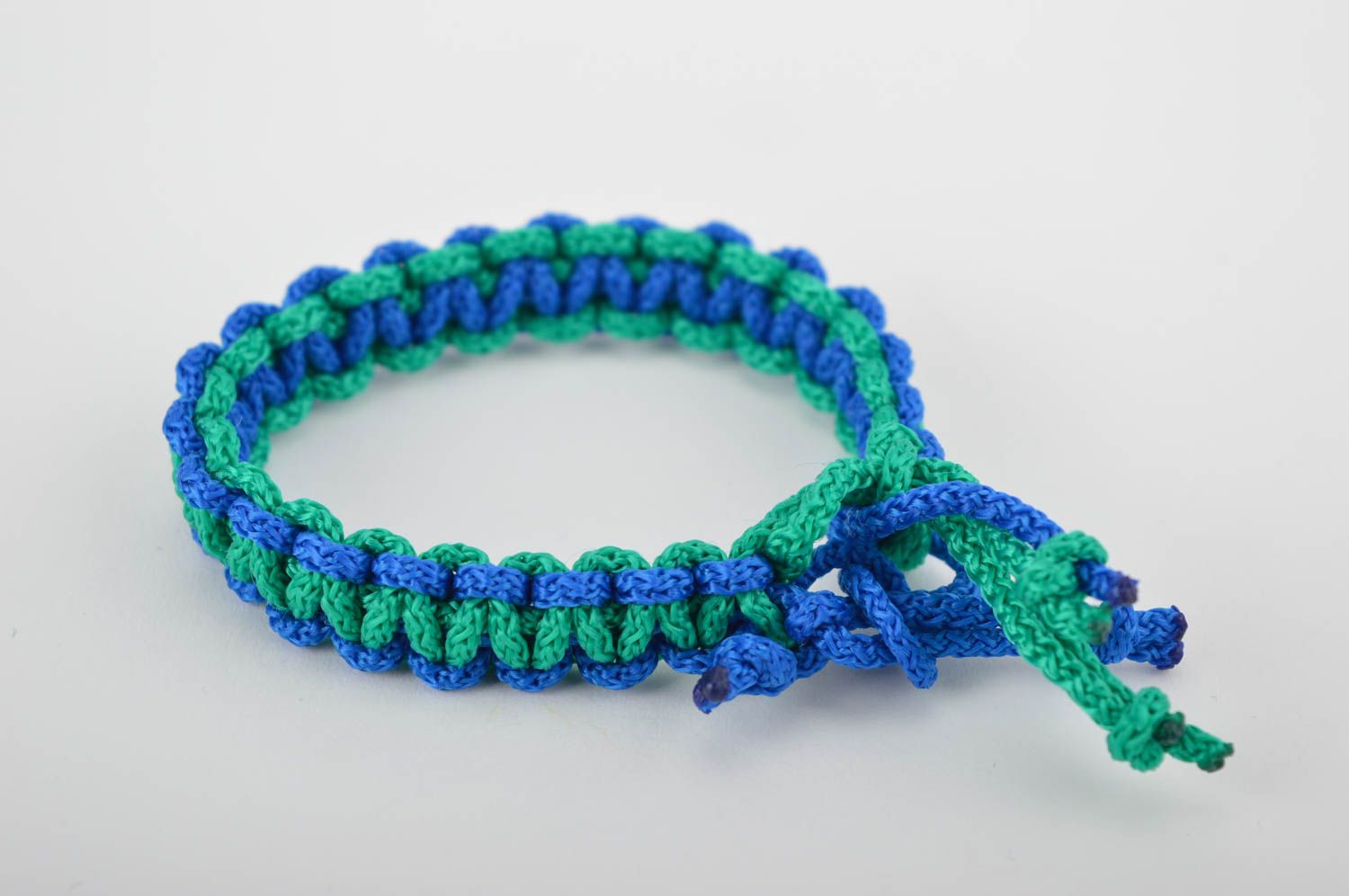 Bright handmade wrist bracelet woven textile bracelet artisan jewelry designs photo 2