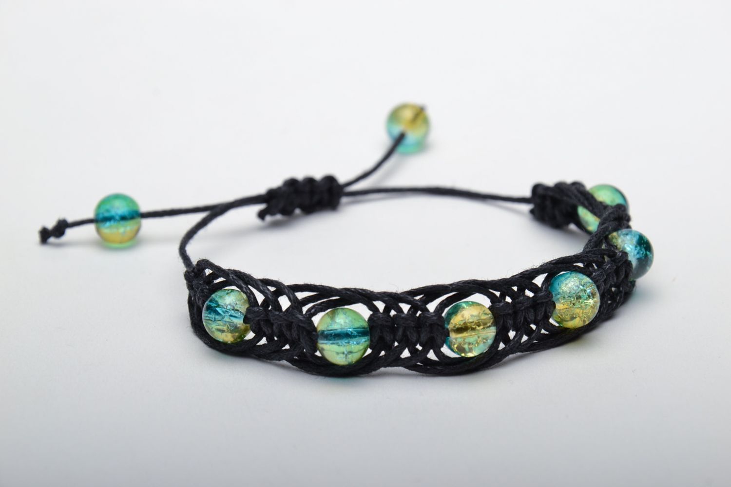 Friendship bracelet with glass beads photo 3
