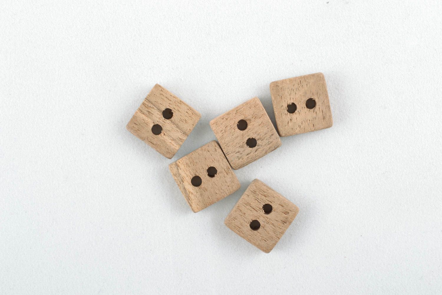 Set of wooden square buttons photo 2