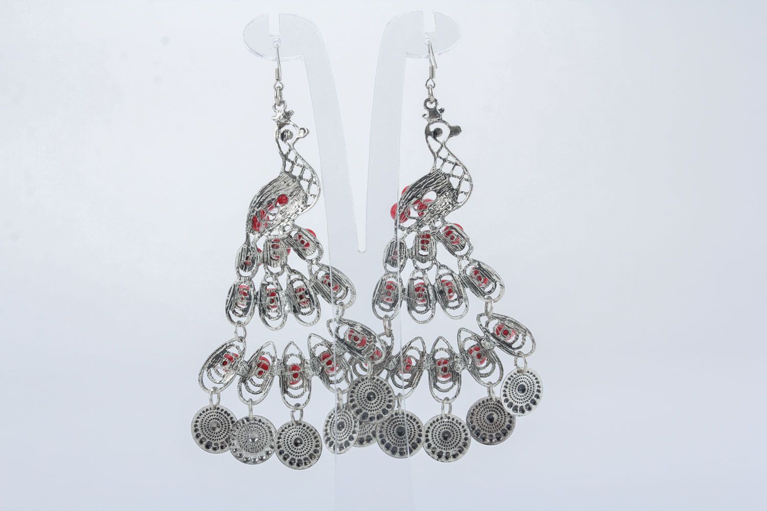 Earrings with coral charms Firebird photo 2