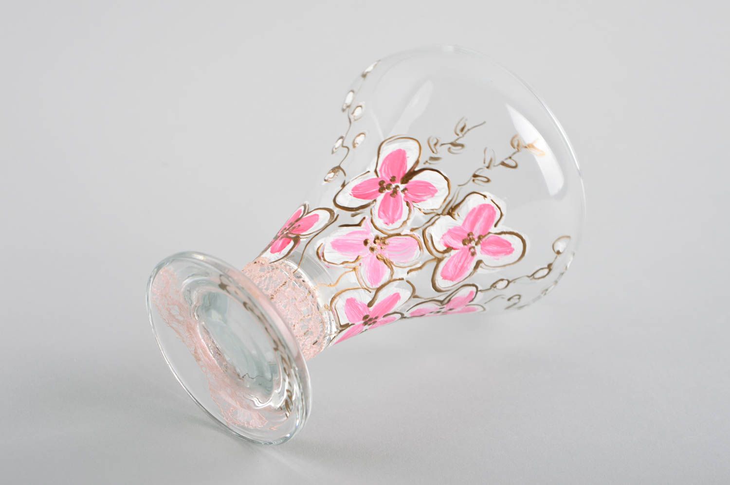 Vaso de cristal artesanal con flores utensilio de cocina menaje del hogar foto 4