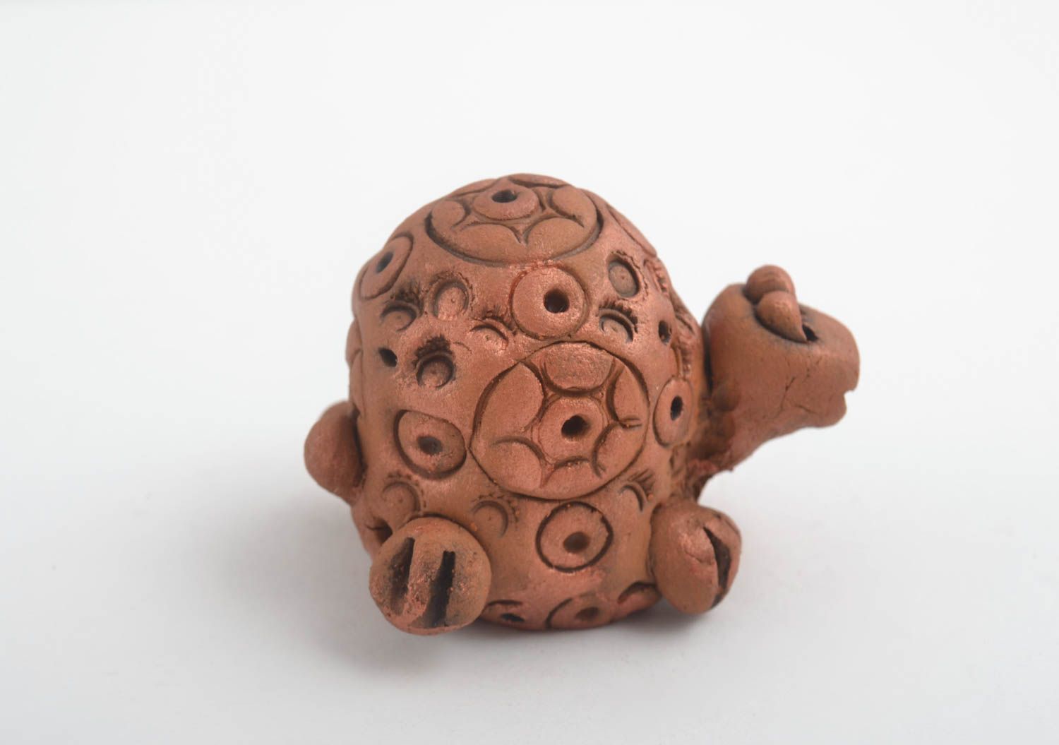 Глиняная статуэтка фигурка животного статуэтка ручной работы в виде черепахи фото 2
