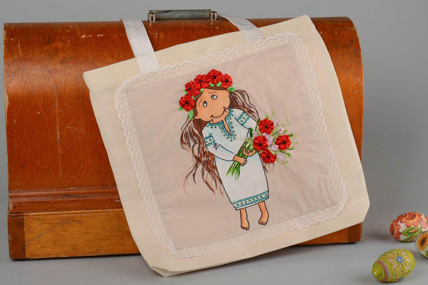 Bolso grande pintado con acrílicos accesorio de mujer artesanal regalo original foto 1
