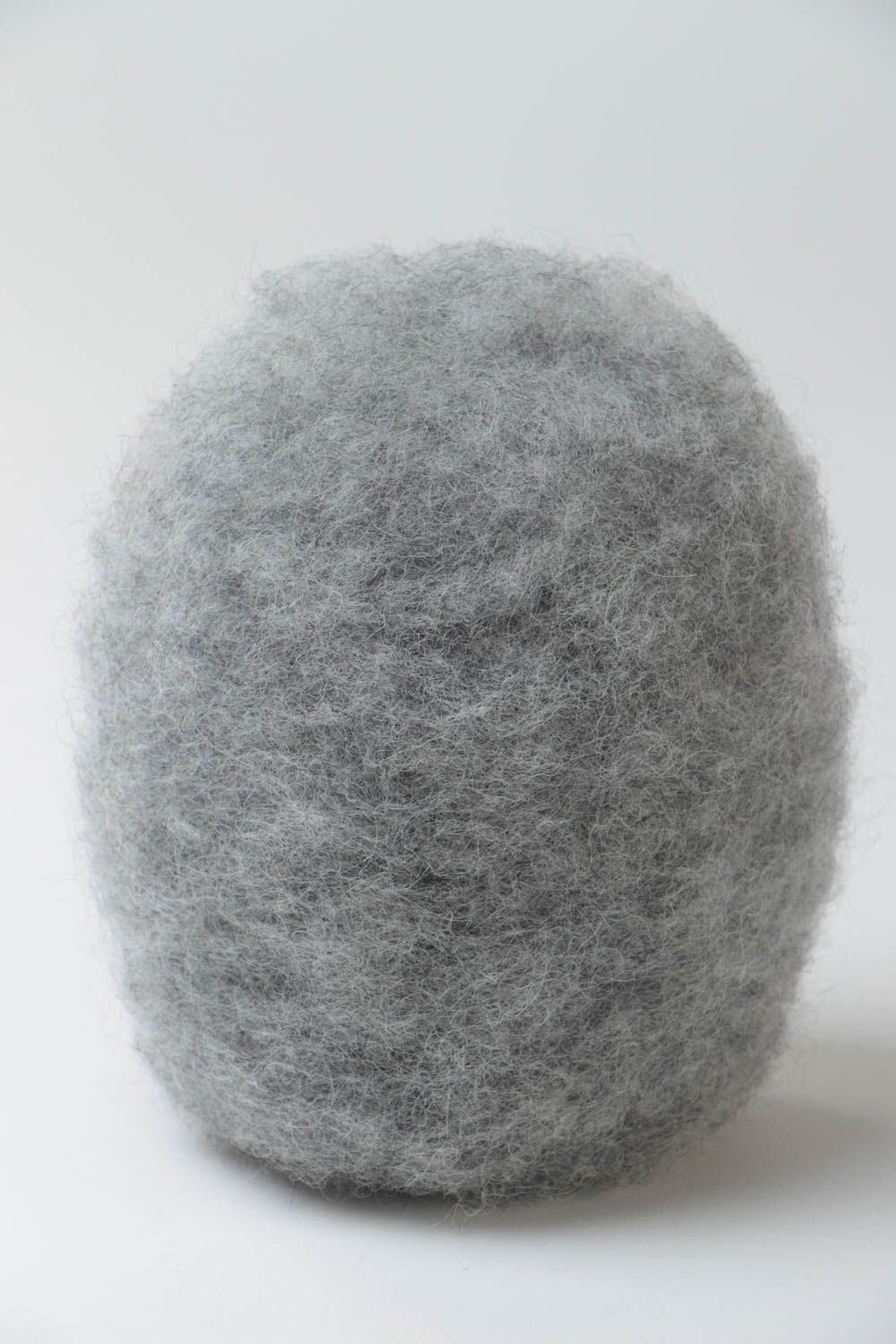 Joli jouet hérisson gris en laine feutrée fait main décoratif cadeau original photo 4