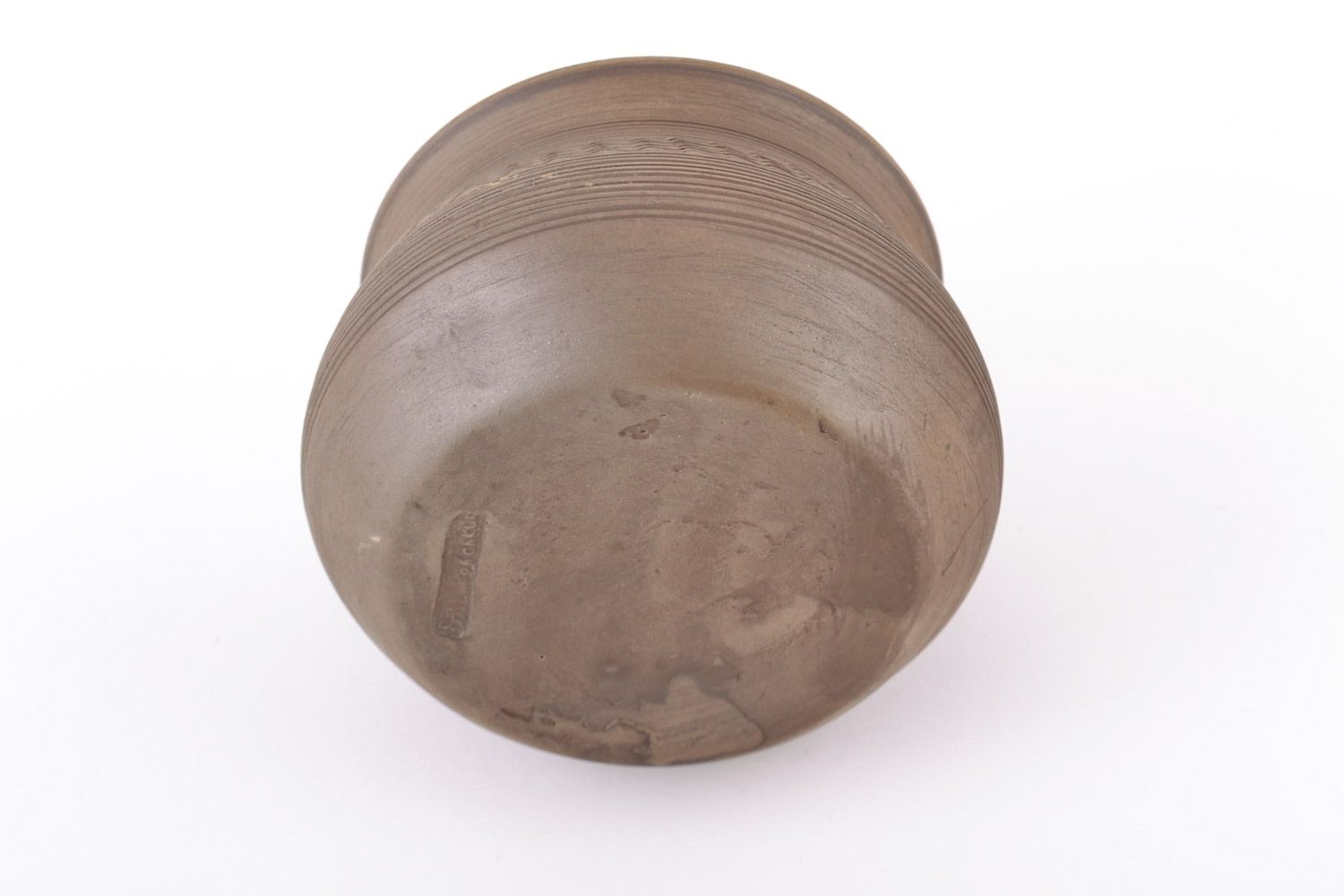 Pote artesanal de cerámica para crema agria de 150 ml hecho a mano de arcilla foto 4