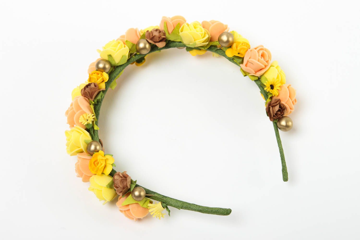 Diadema con flores hecha a mano adorno para el pelo accesorio para mujer foto 2