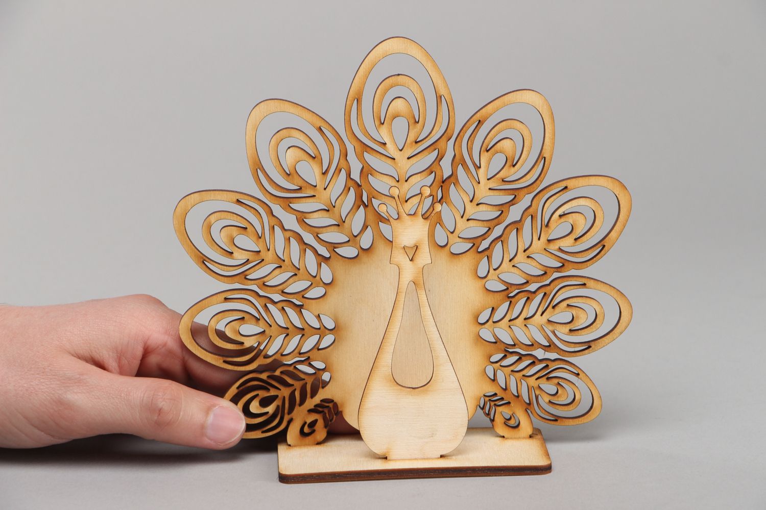 Plywood craft blank for napkin holder in the shape of peacock photo 4
