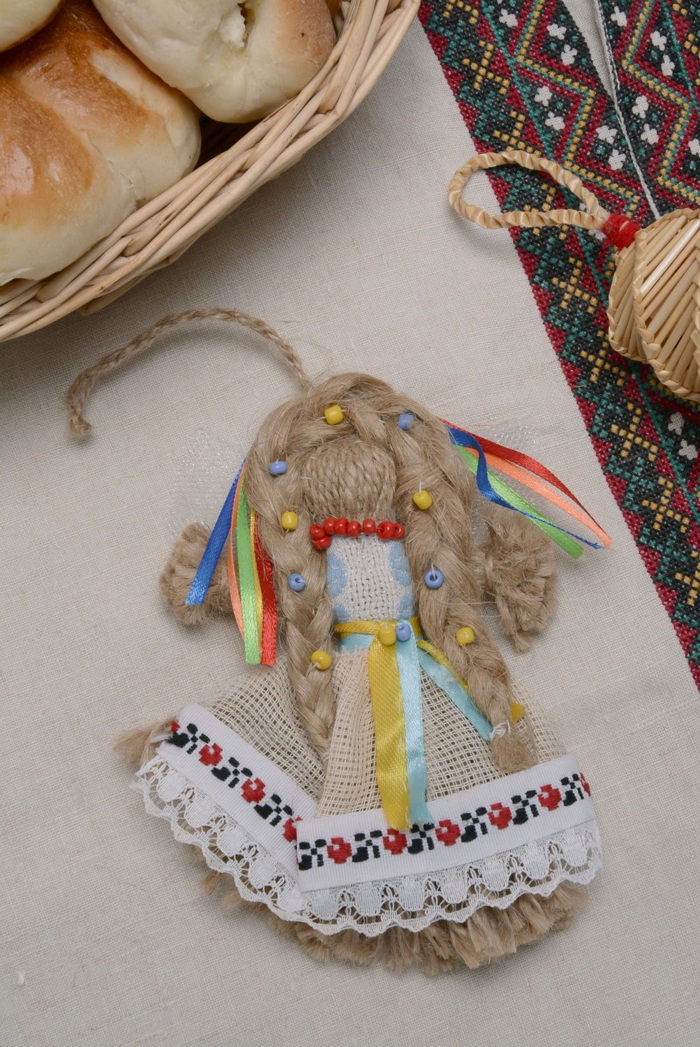 Bambola etnica fatta a mano bambola di stoffa talismano per la fortuna  foto 4