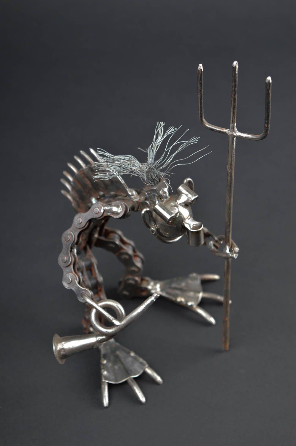 Figurine en métal faite main Statuette design originale Déco maison cadeau photo 1