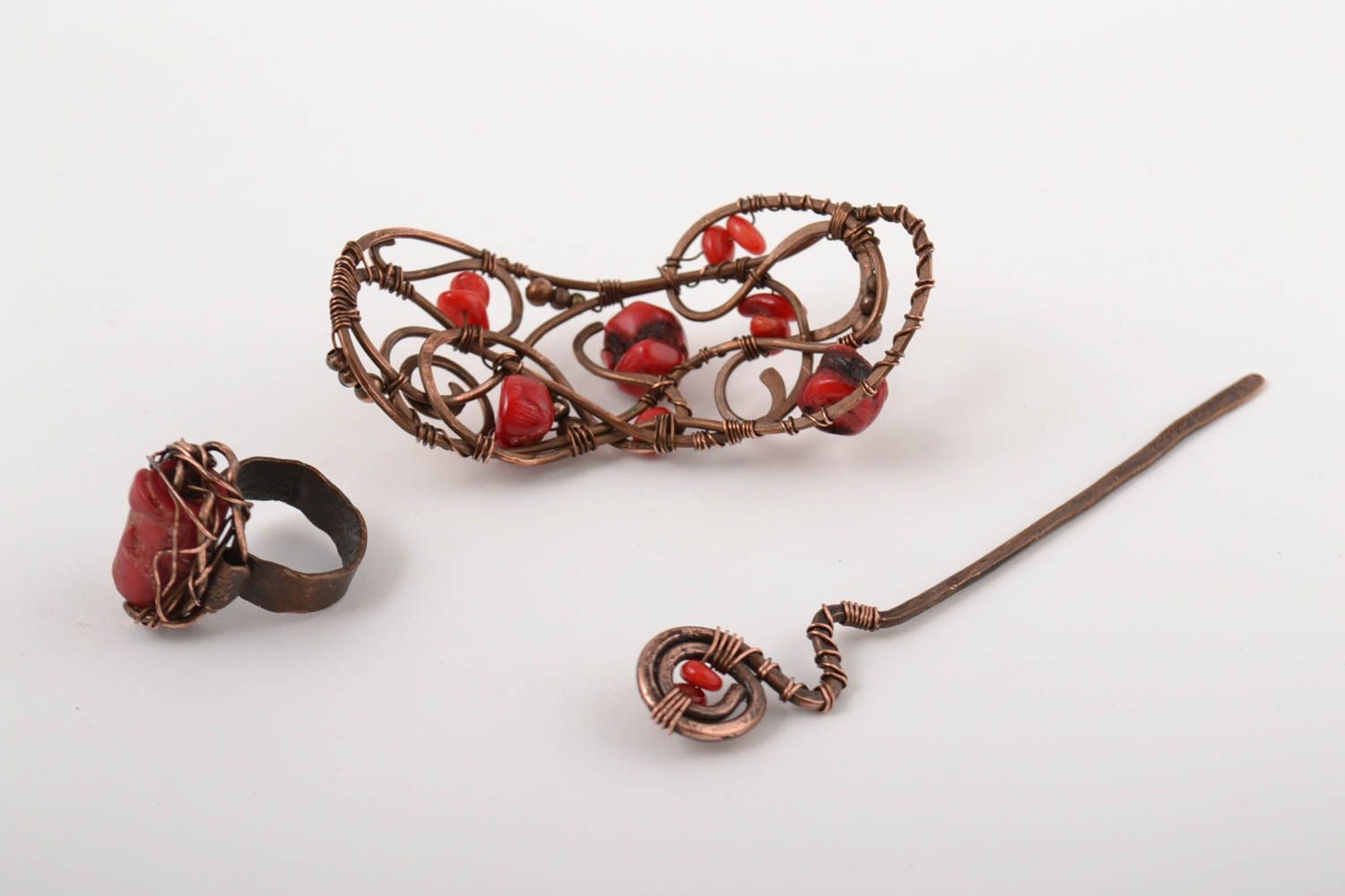 Handmade hair clip designer ring for women unusual accessory gift ideas photo 3