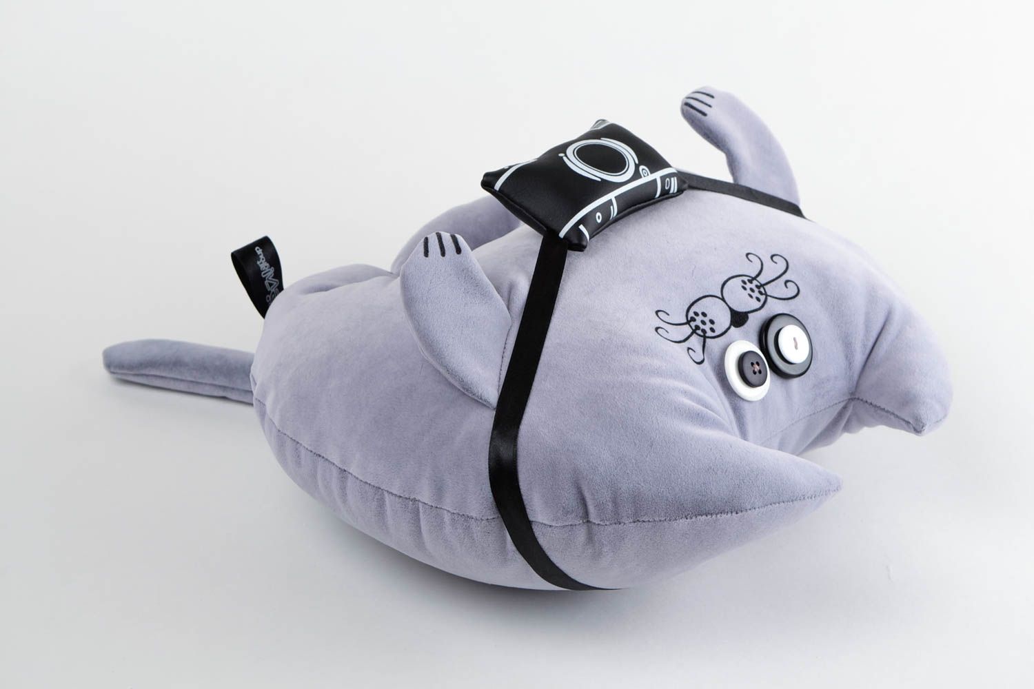 Игрушка-подушка ручной работы подушка на диван декоративная подушка котик фото 5