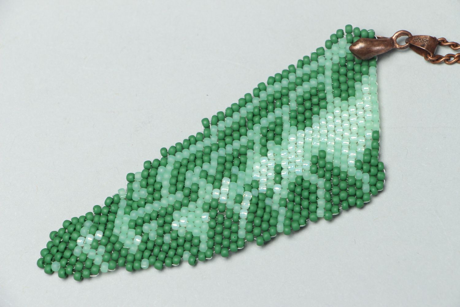 Beaded neck pendant in the shape of butterfly wing photo 2