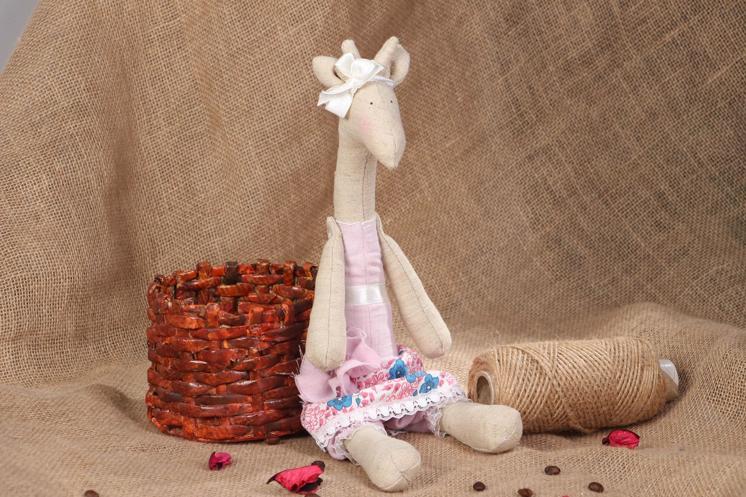 Handmade fabric soft toy Giraffe photo 5