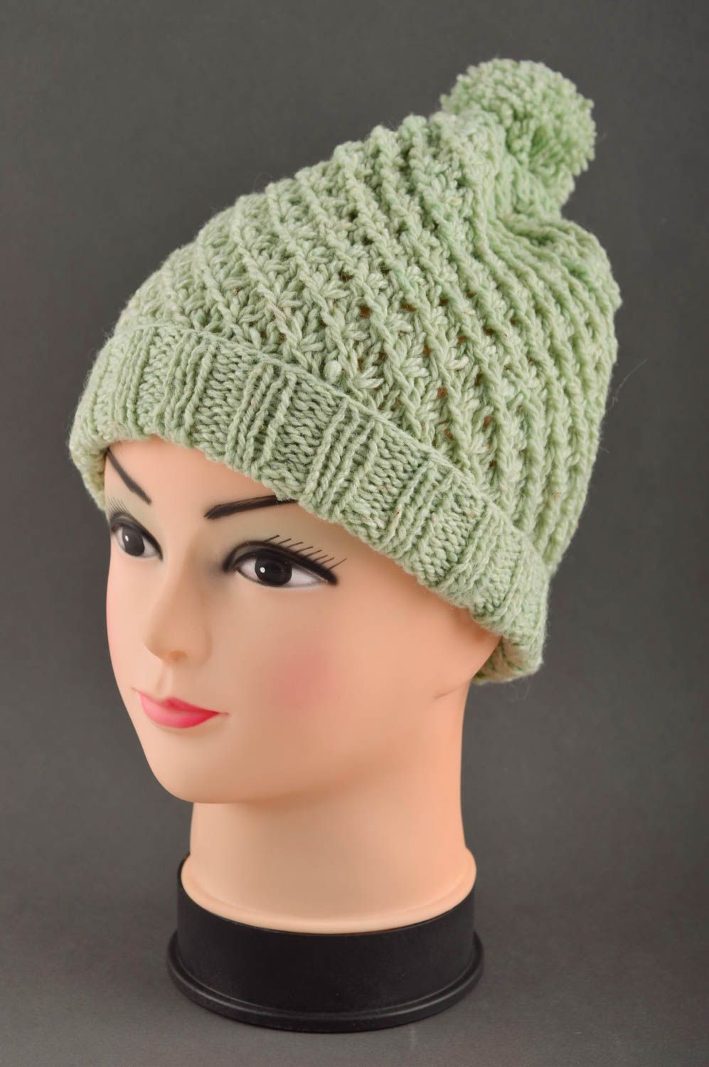 Handmade hat crocheted warm hat for winter unusual hat designer hat for girls photo 1